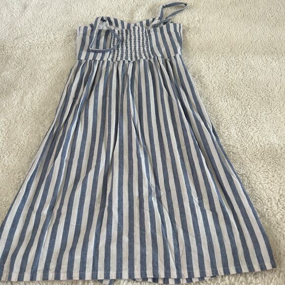 Abercrombie & Fitch Blue/ White Linen Blend Button Maxi Dress Women’s Size SP - Picture 2 of 6